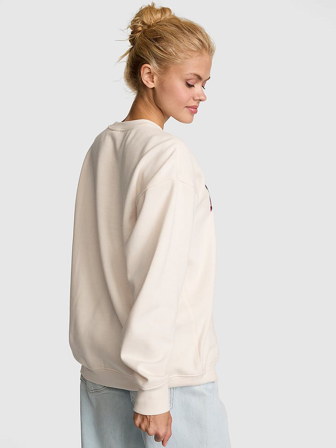 pink Pink Campus Fleece&trade; Crew Sweatshirt Cozy White 2 of 2 