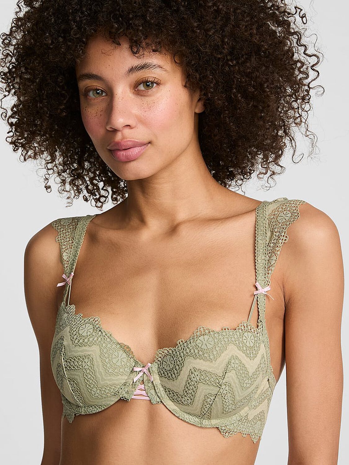 vs Pink Wink PINK Wink&trade; Push-Up Balconette Bra Slate Green 1 of 3 