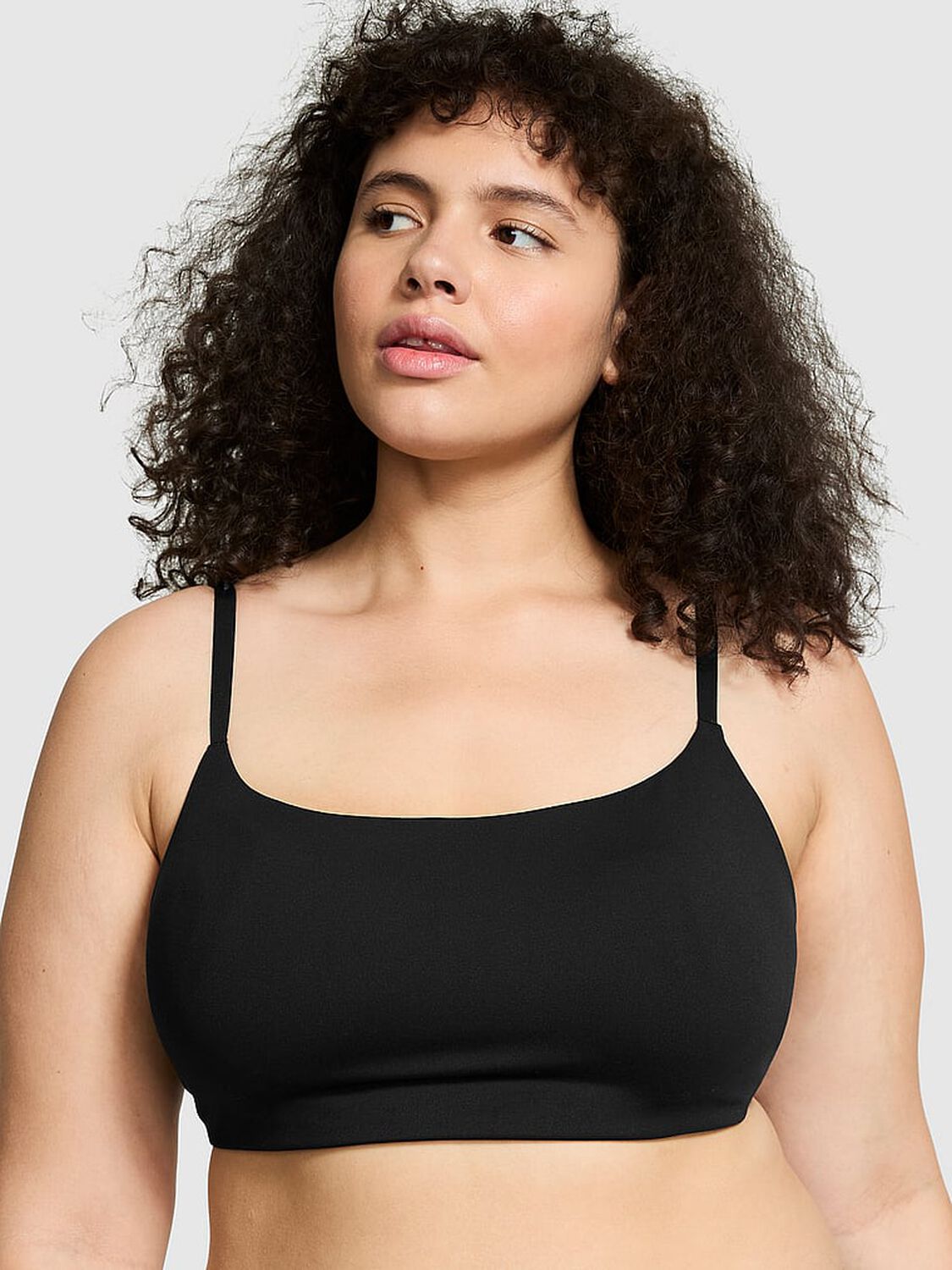 pink Pink Relay Square-Neck Sports Bra Pure Black 1 of 4 