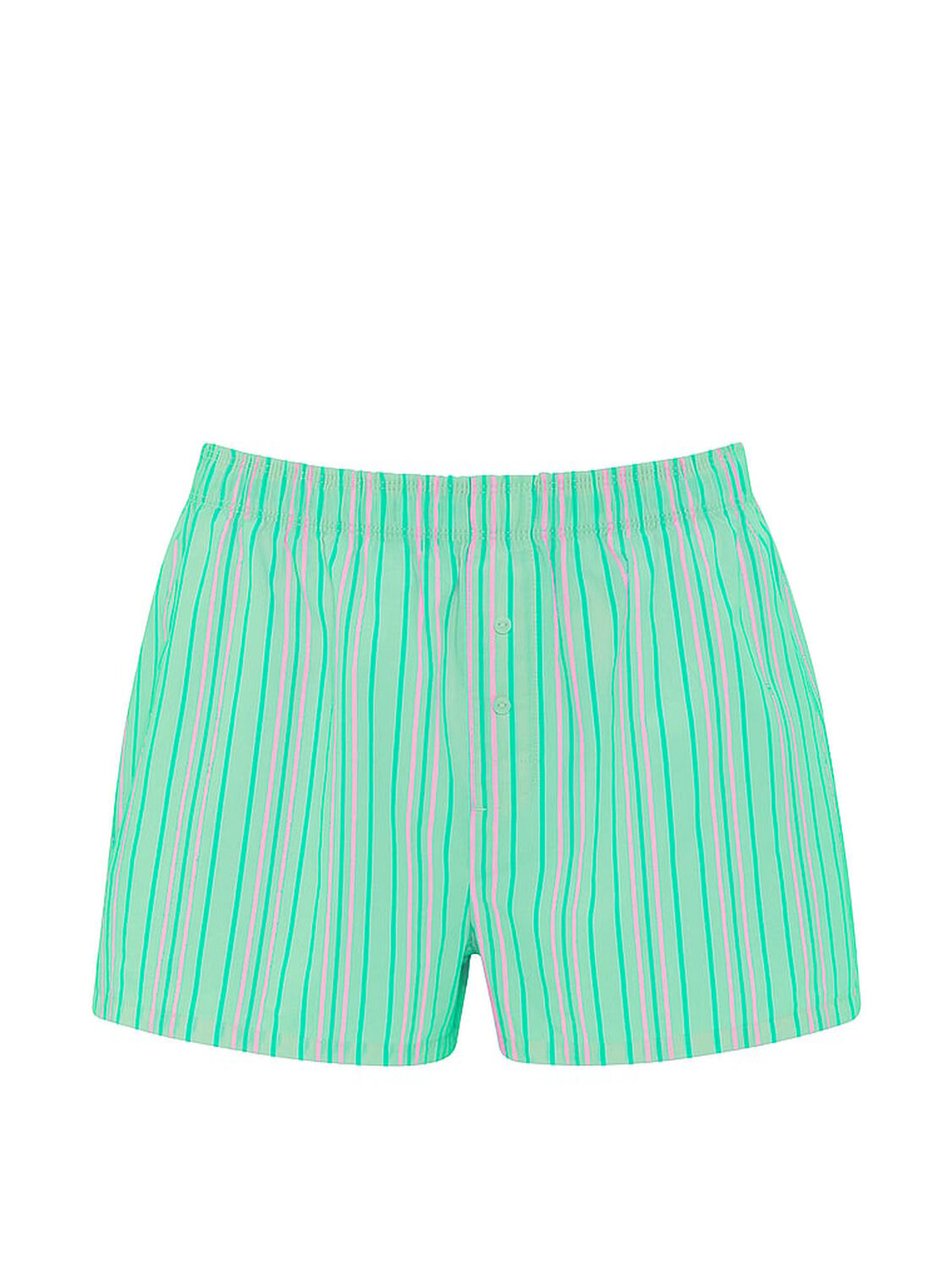 vs Pink Cotton Boxy Pajama Shorts Graphic Green Stripes 3 of 3 