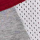 Cotton Thong Panty, Medium Heather Grey with Red Lacquer Trim, swatch