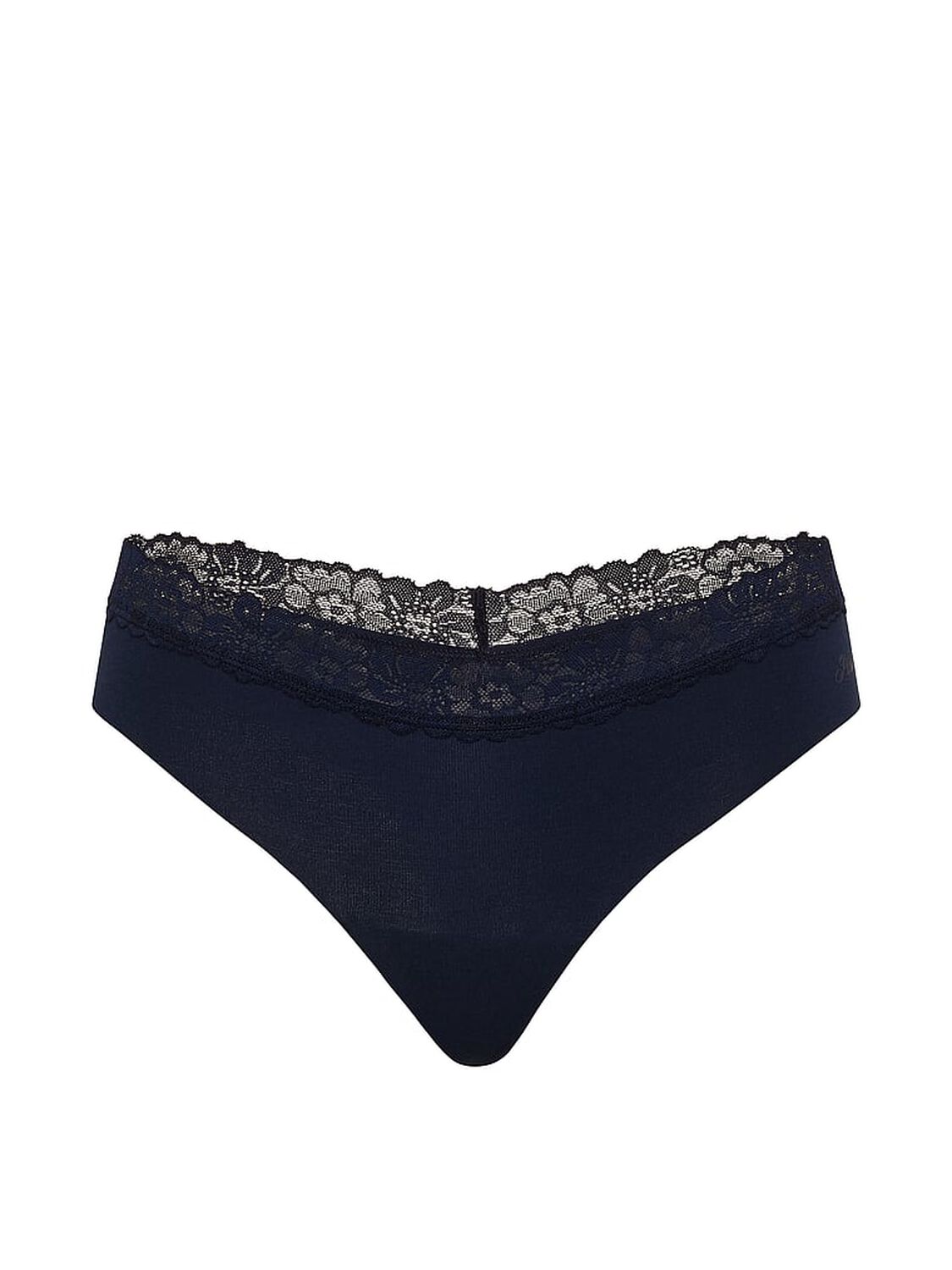 vs Pink No-Show Cotton Thong Panty Noir Navy 3 of 3 