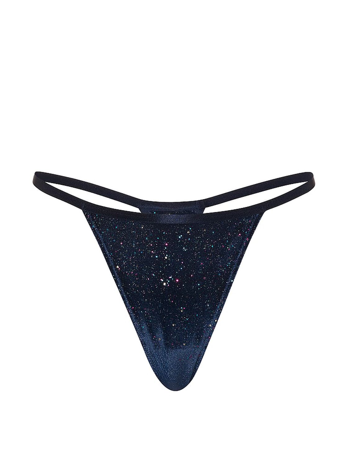 vs Pink Plush Touch High-Leg Thong Panty Noir Navy Confetti 3 of 3 