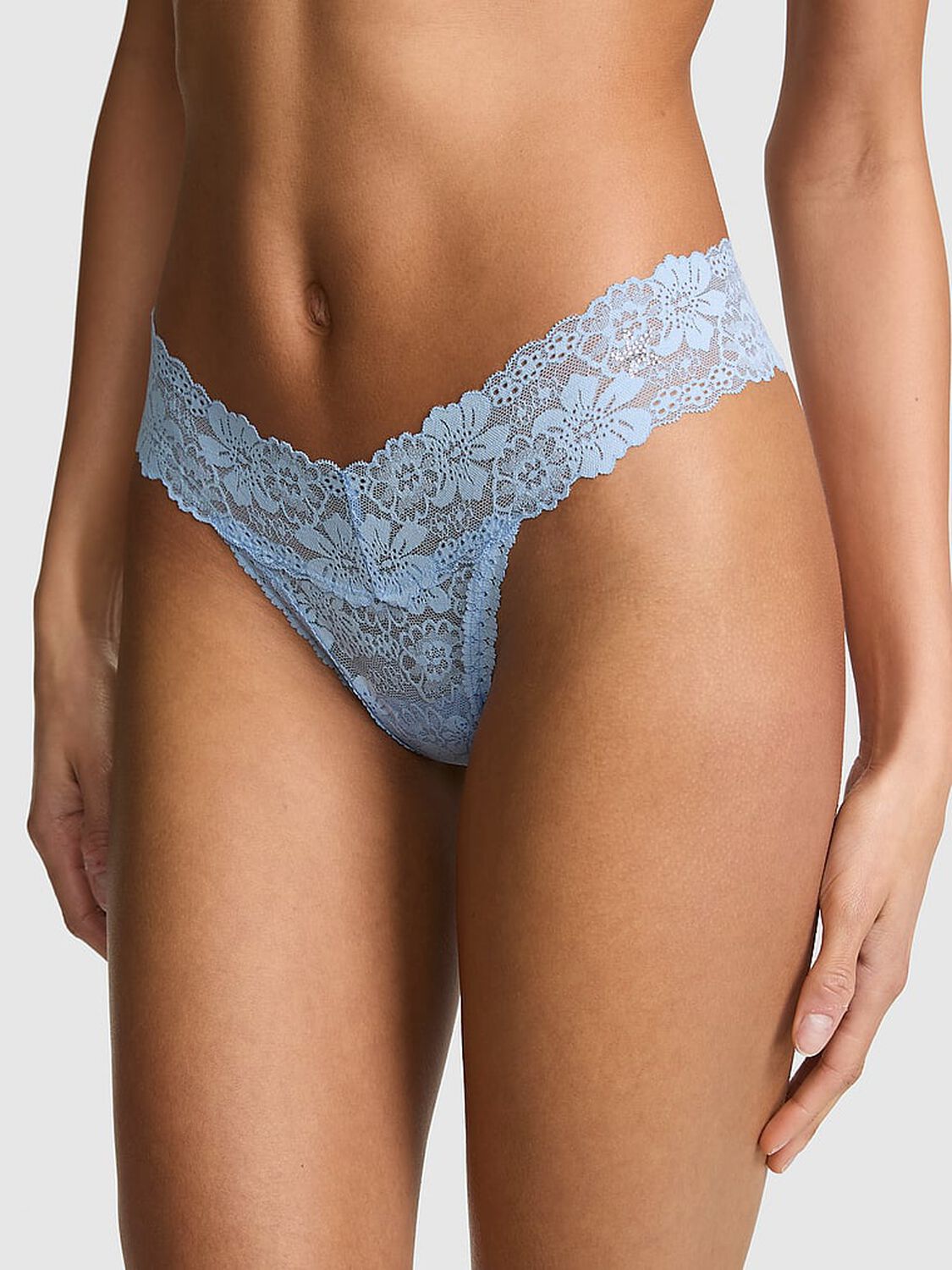 pink Pink PINK Wink&trade; Lace Thong Panty 1 of 2 