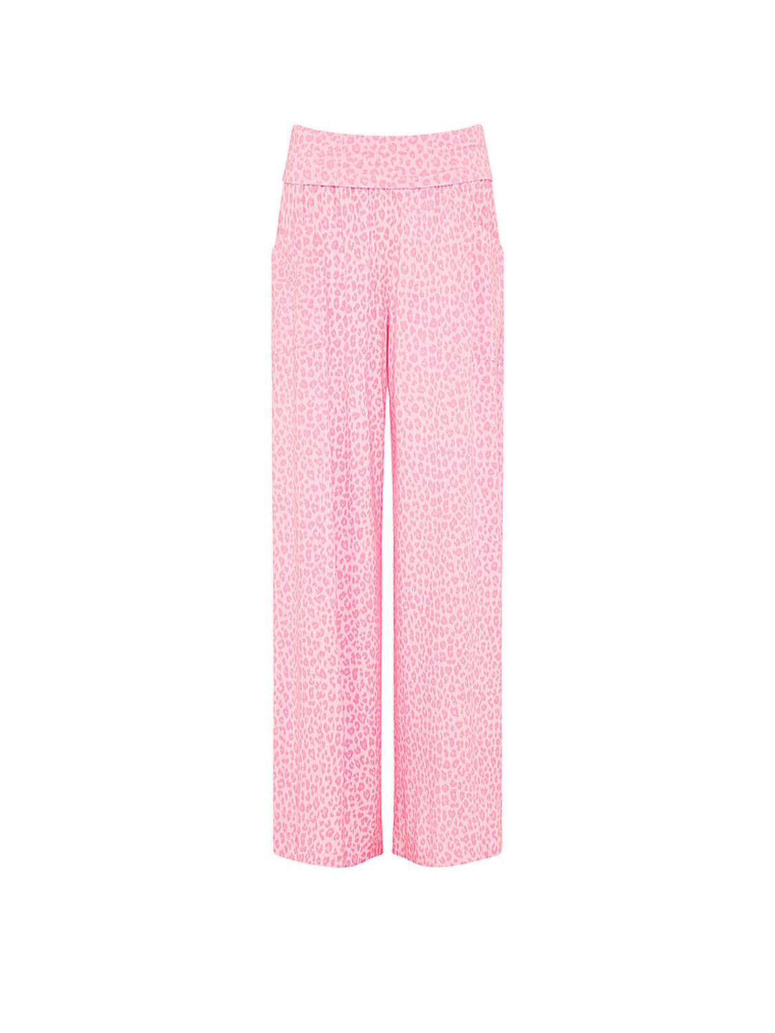 vs Pink 24/7 Lounge Modal Foldover Pants Pink Tulip Leopard 3 of 3 