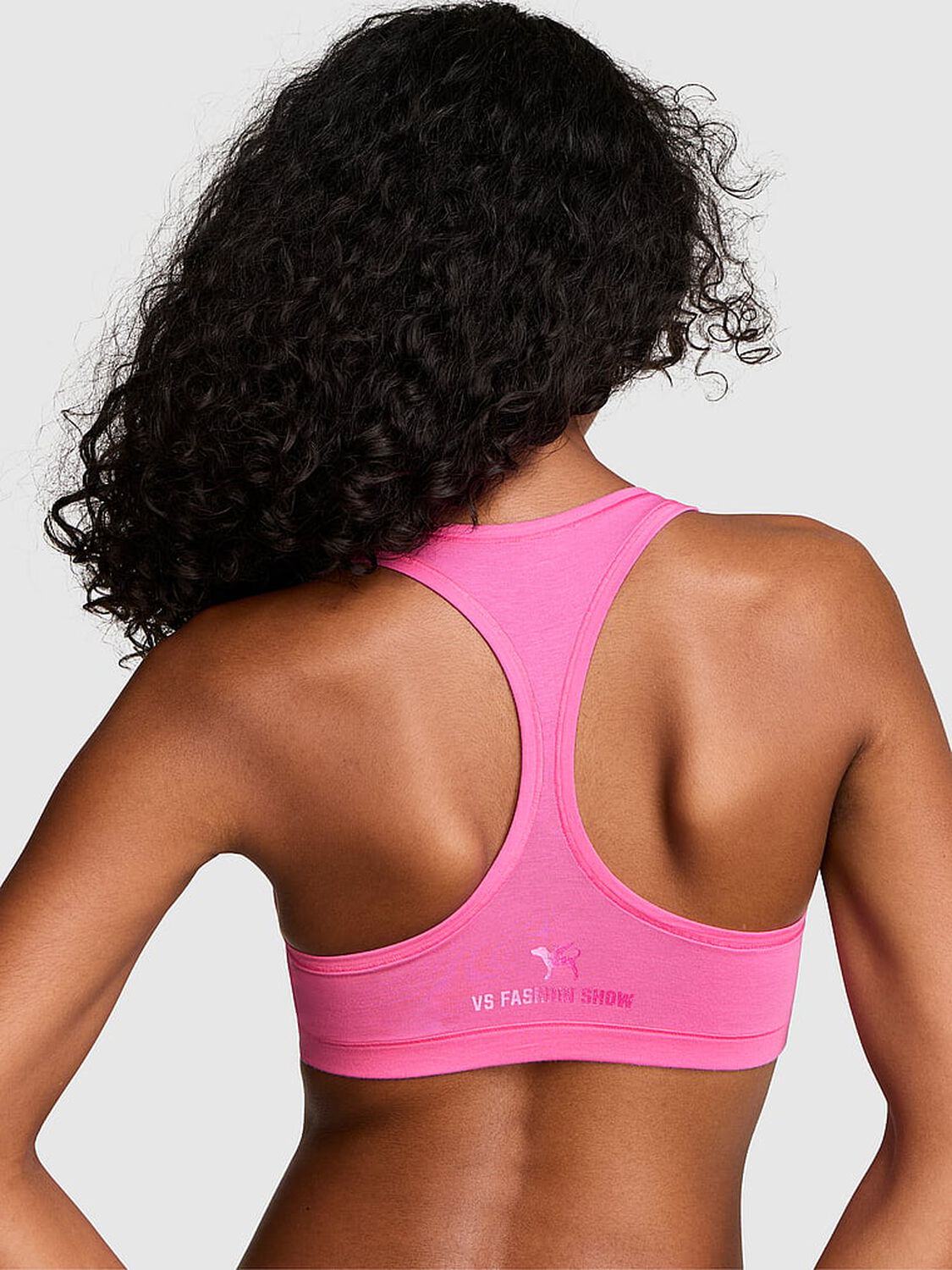 pink Pink Cotton Unlined Racerback Bralette 2 of 3 