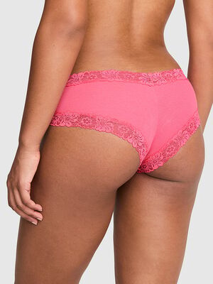 PINK Wink&trade; Lace-Trim Cotton Cheeky Panty