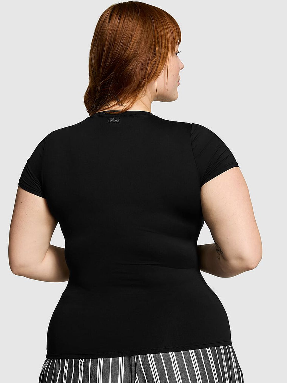pink Pink Base Stretch Short-Sleeve Tee Pure Black 2 of 4 