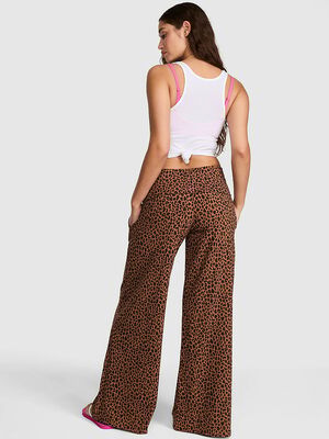 All-Day Cotton&trade; Foldover Wide-Leg Pants