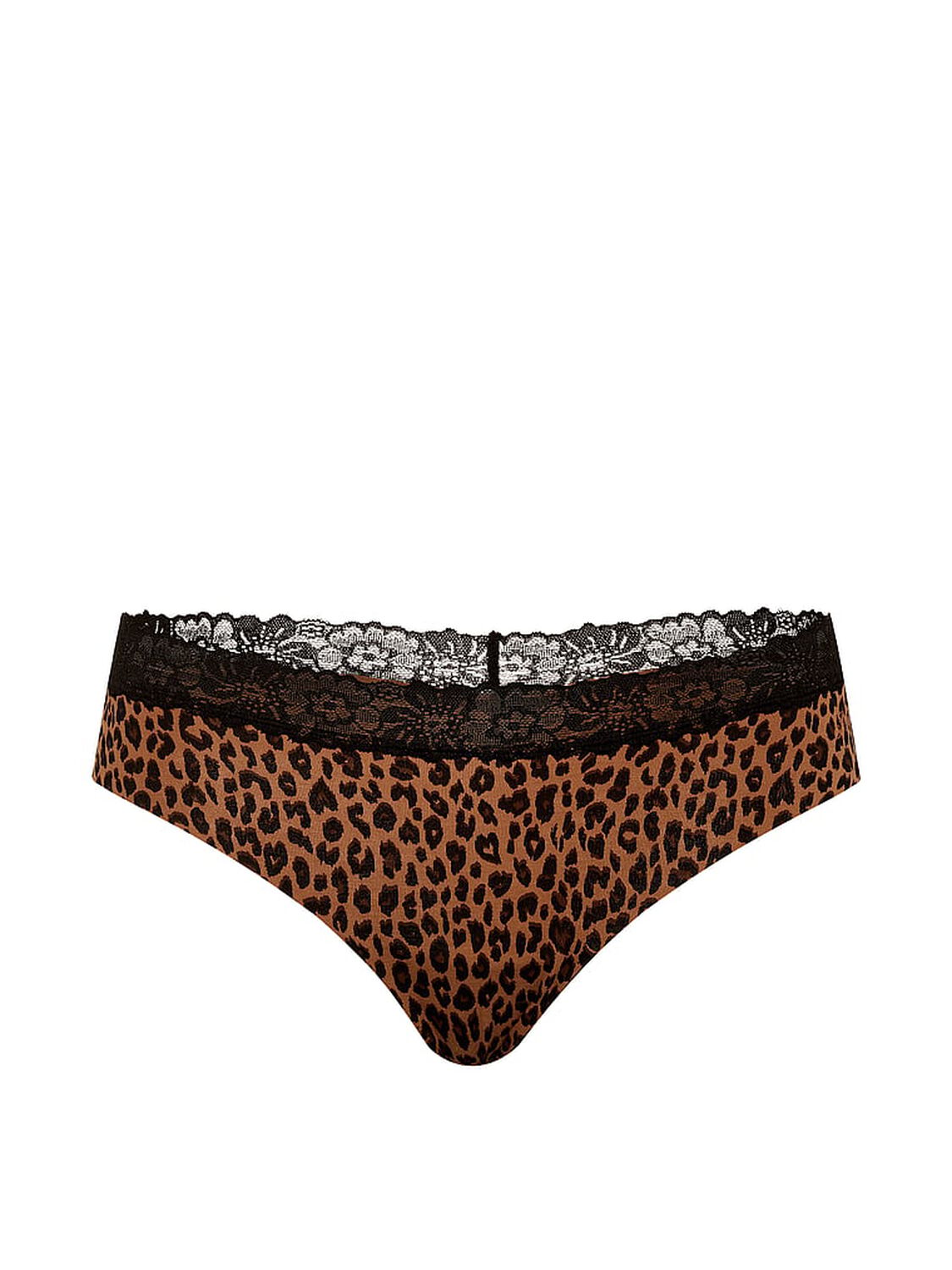 vs Pink No-Show Cotton Thong Panty Caramel Leopard 3 of 3 