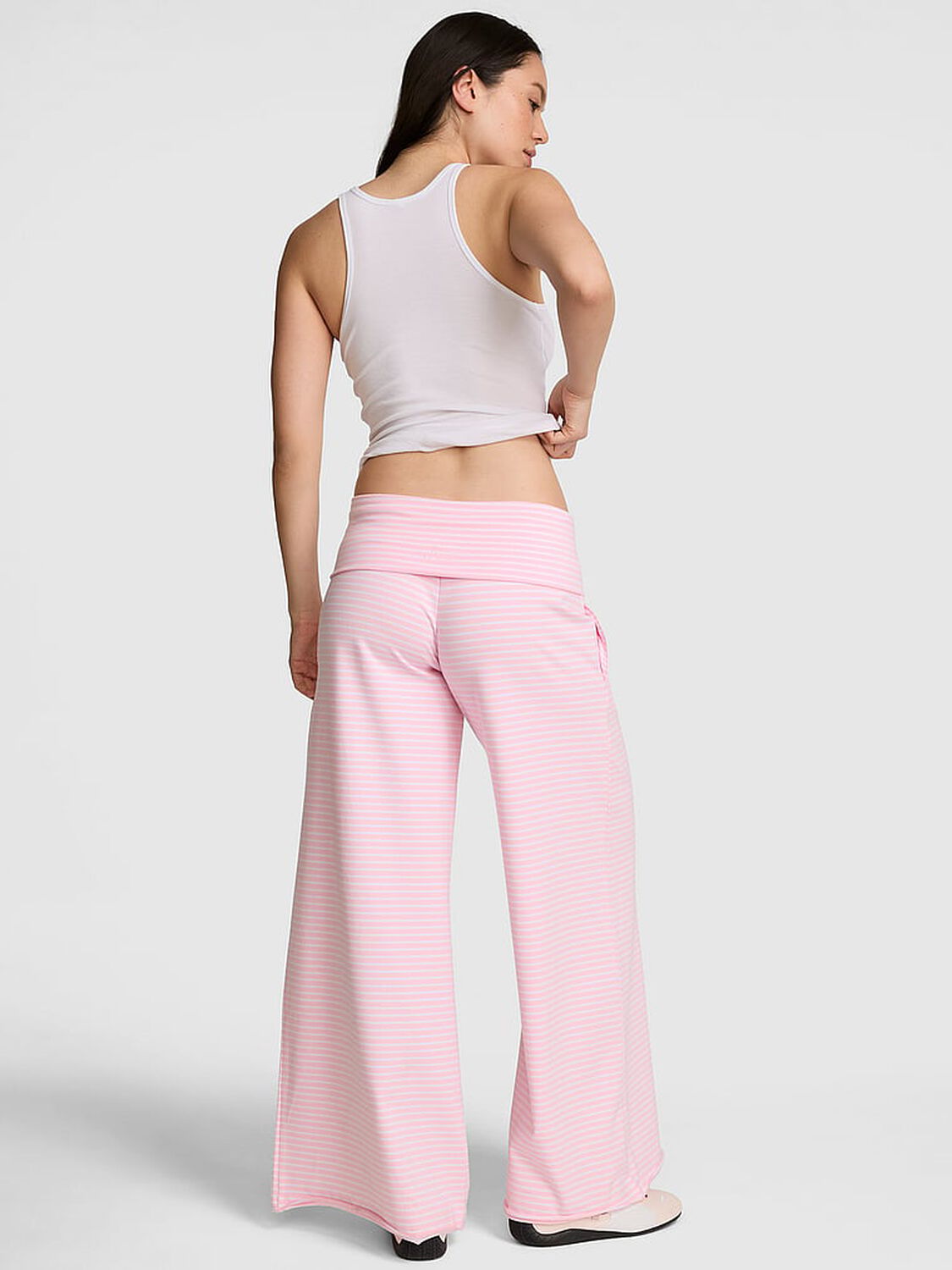 pink Pink All-Day Cotton&trade; Foldover Wide-Leg Pants 2 of 4 