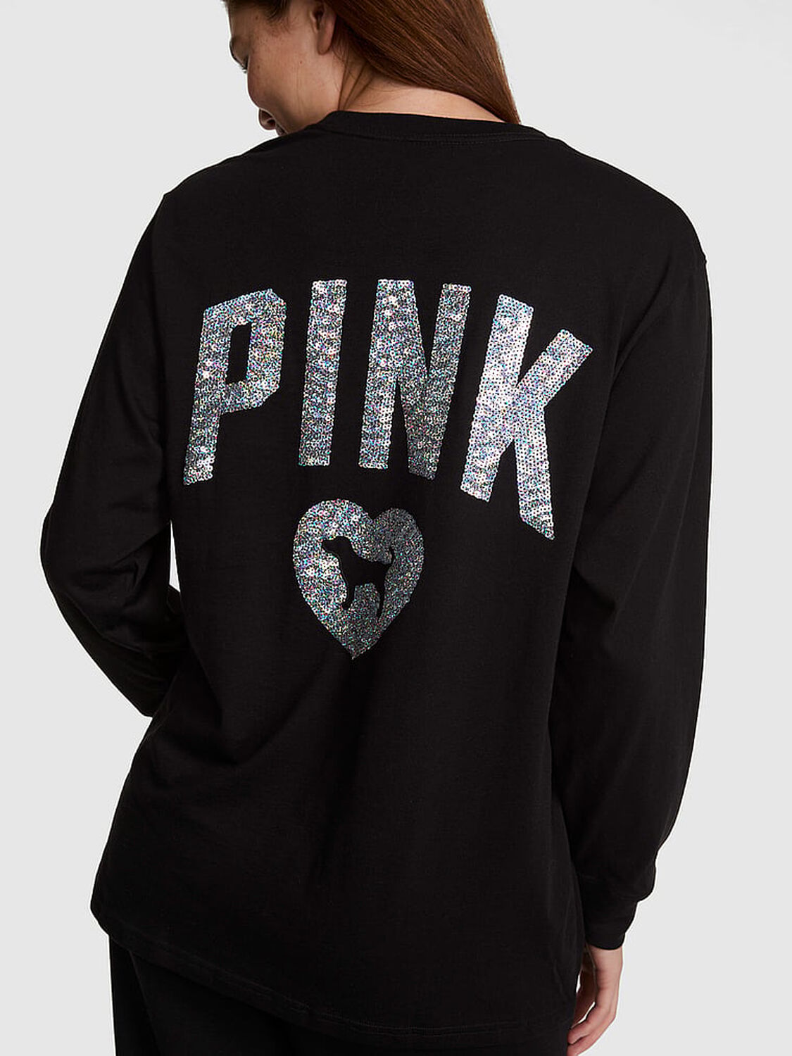 pink Pink Campus Cotton Bling Long-Sleeve Tee Black 2 of 3 