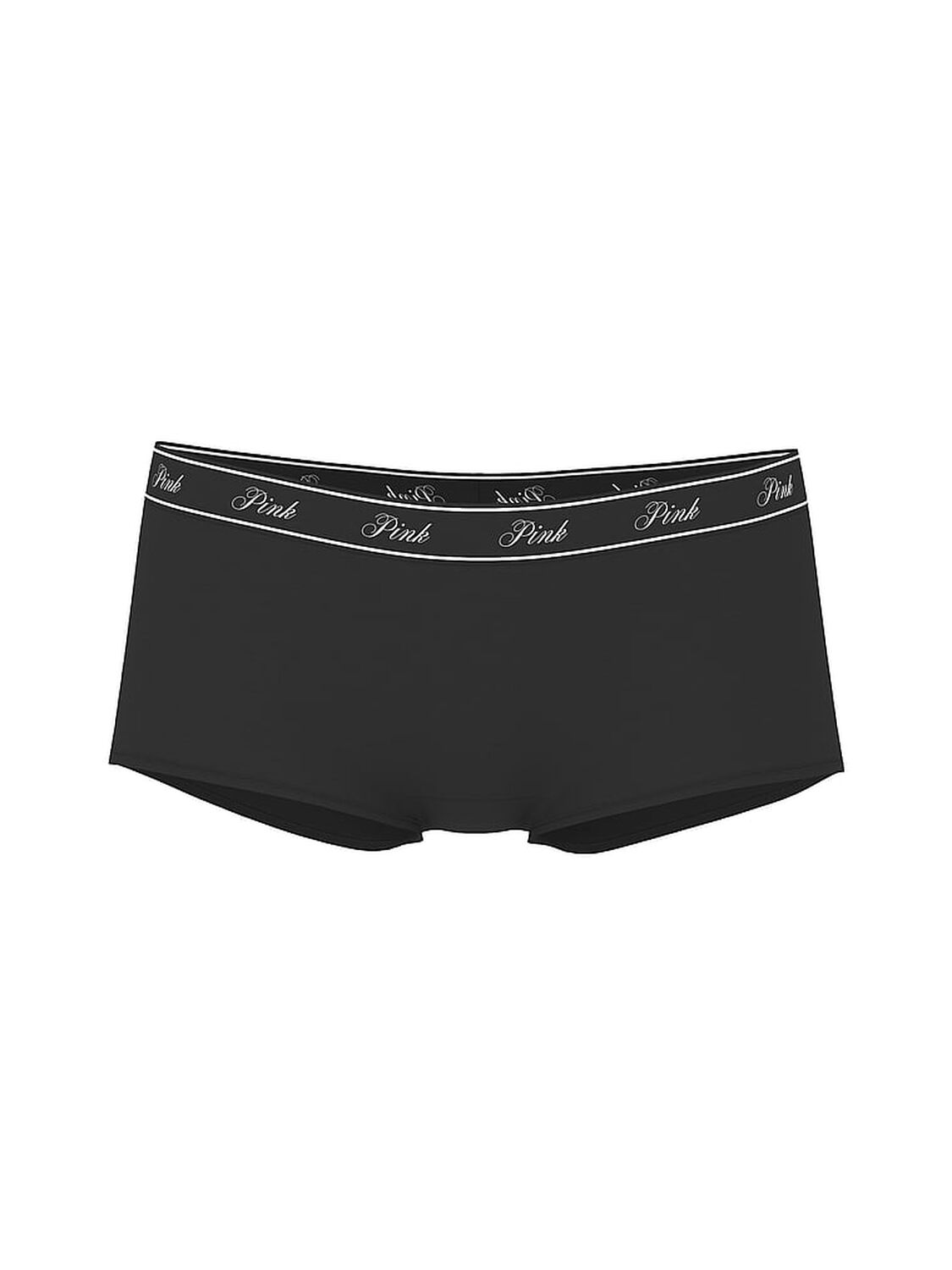 pink Pink Logo Cotton Boyshort Panty Pure Black 1 of 3 