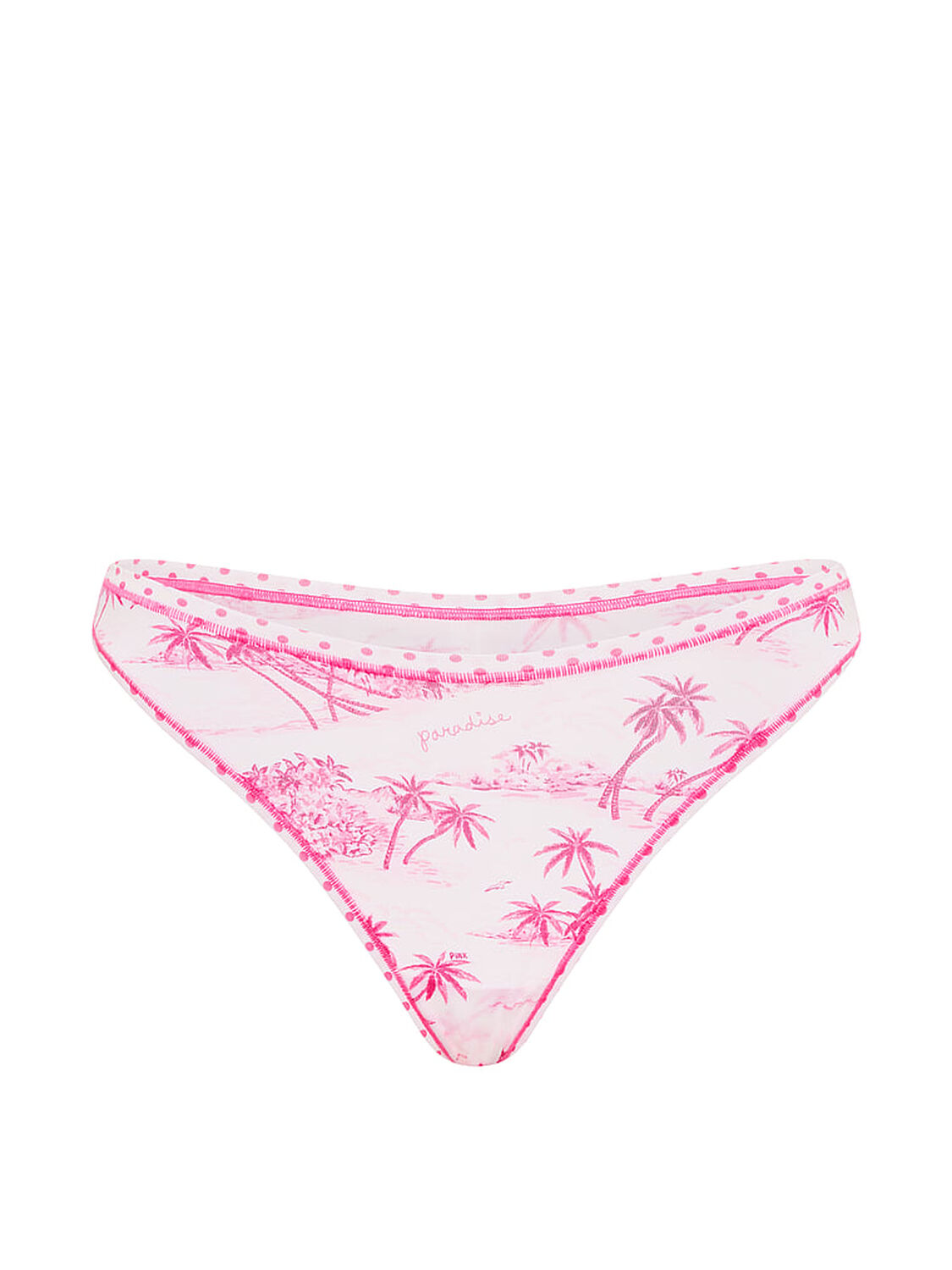 pink Pink Cotton High-Leg Thong Panty Love Me Pink Toile Print 3 of 3 