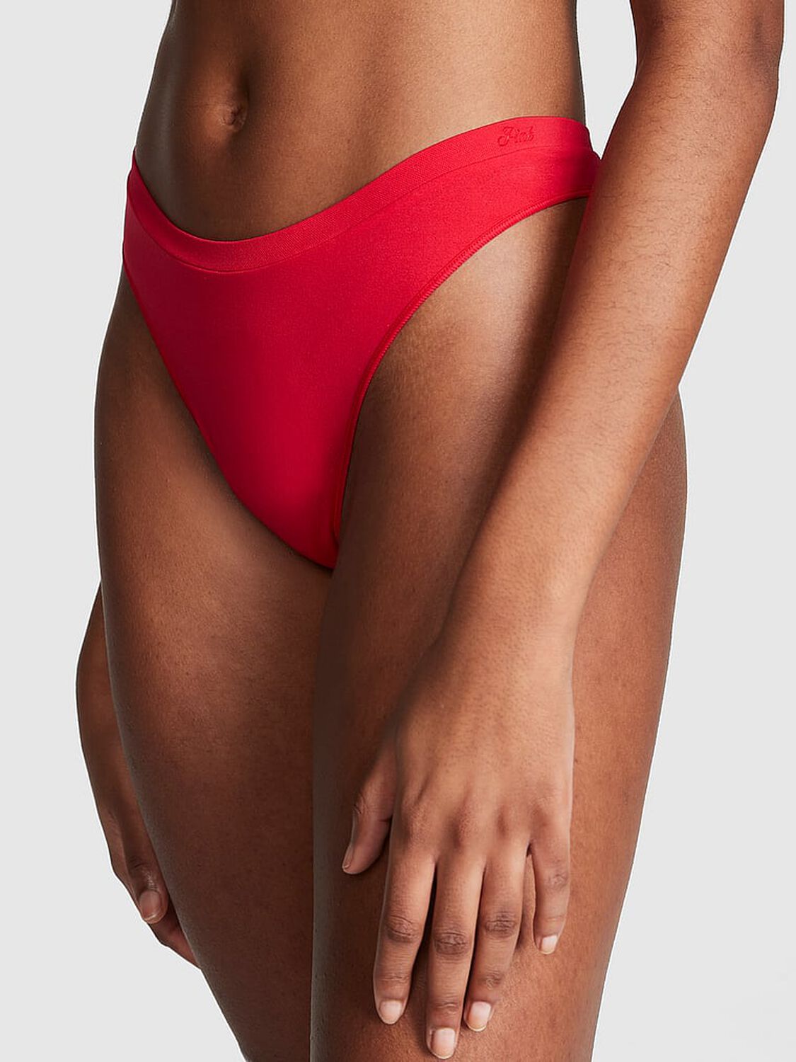 pink Pink Seamless High-Leg Thong Panty Red Pepper 1 of 3 