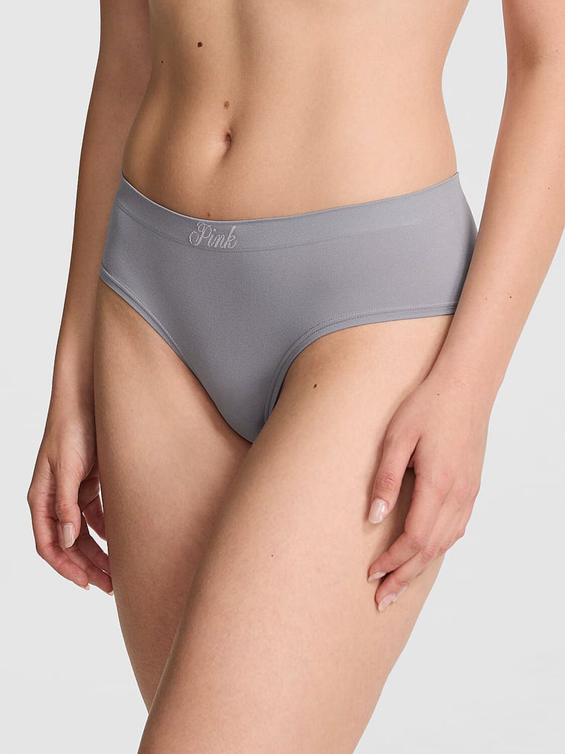 vs Pink Seamless Hiphugger Panty Grey Oasis 1 of 3 