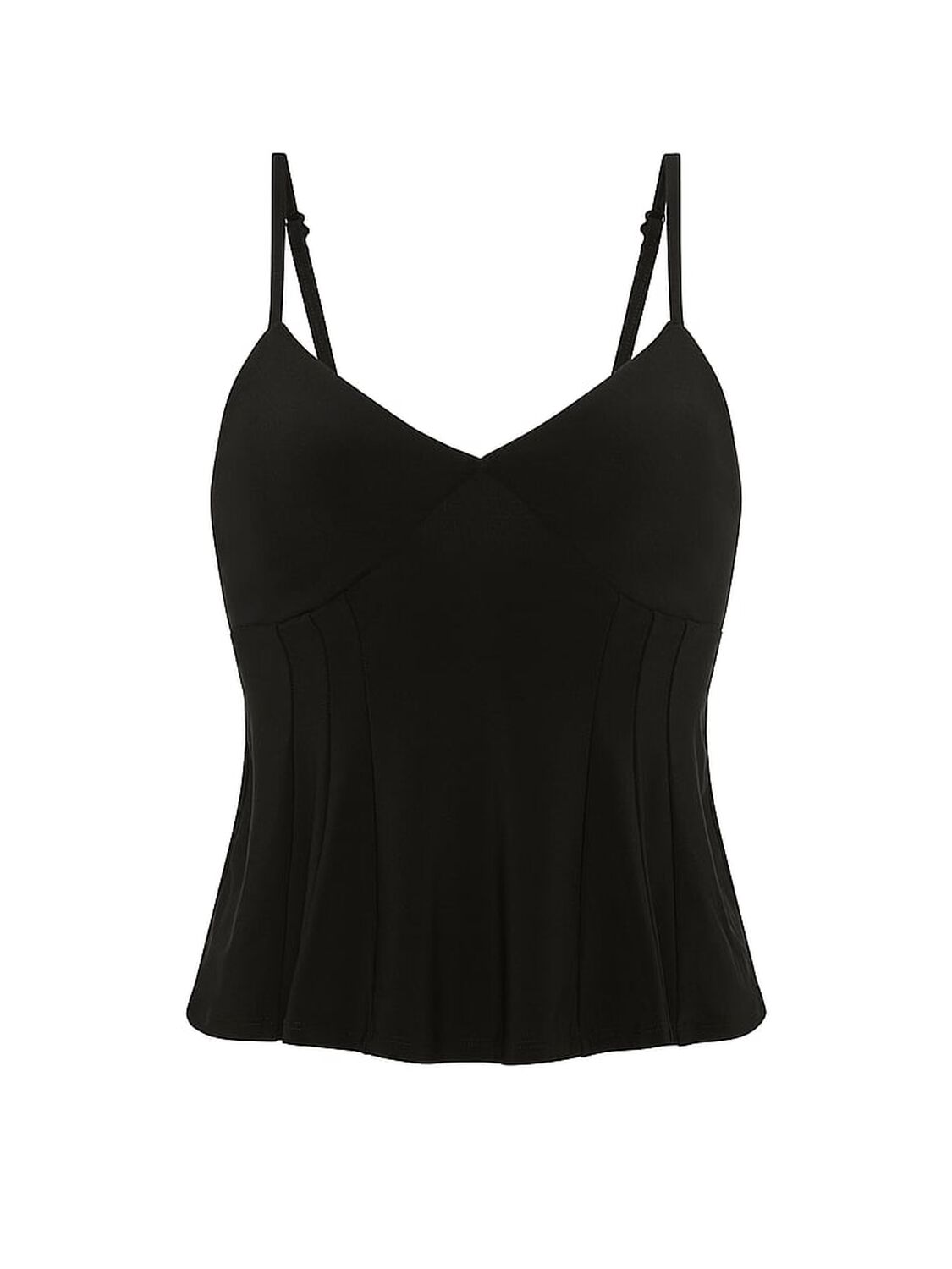 vs Pink Night-Out Stretchy Knit Corset Tank Top Black 3 of 3 