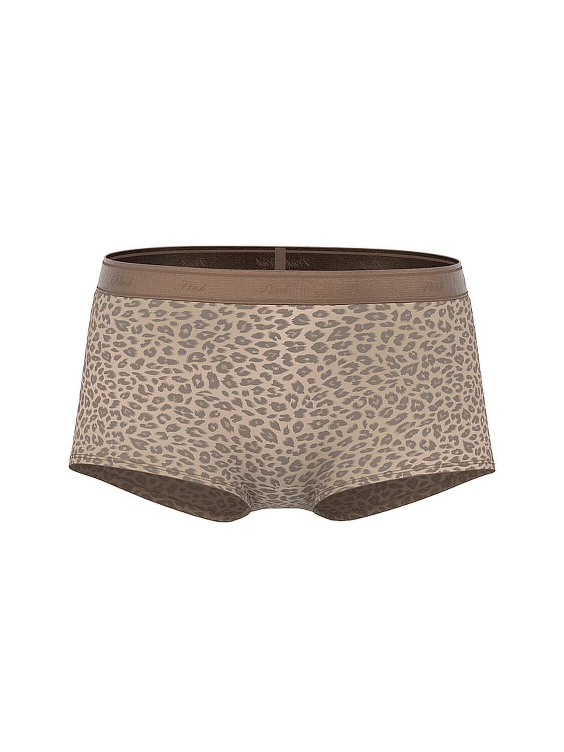 pink Pink Logo Cotton Boyshort Panty Birch Brown Leopard Print 3 of 4 