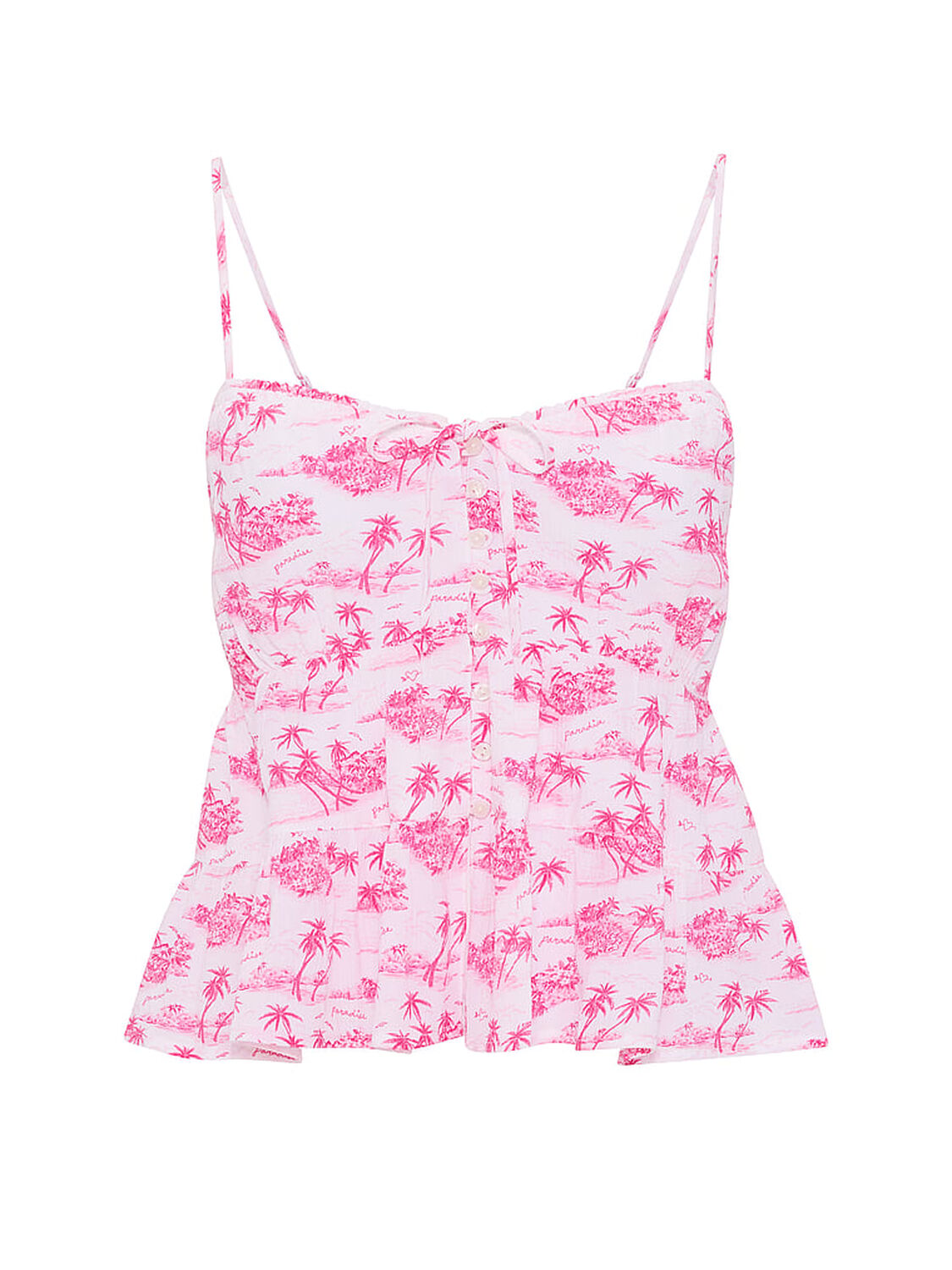 pink Pink Flirt Alert Tiered Cami Candy Pink Toile 3 of 3 