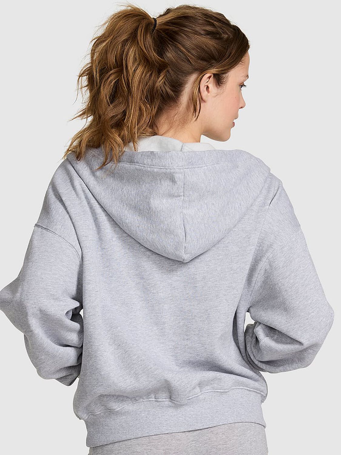 pink Pink Campus Fleece&trade; Full-Zip Hoodie Medium Heather Grey Spring 2 of 4 