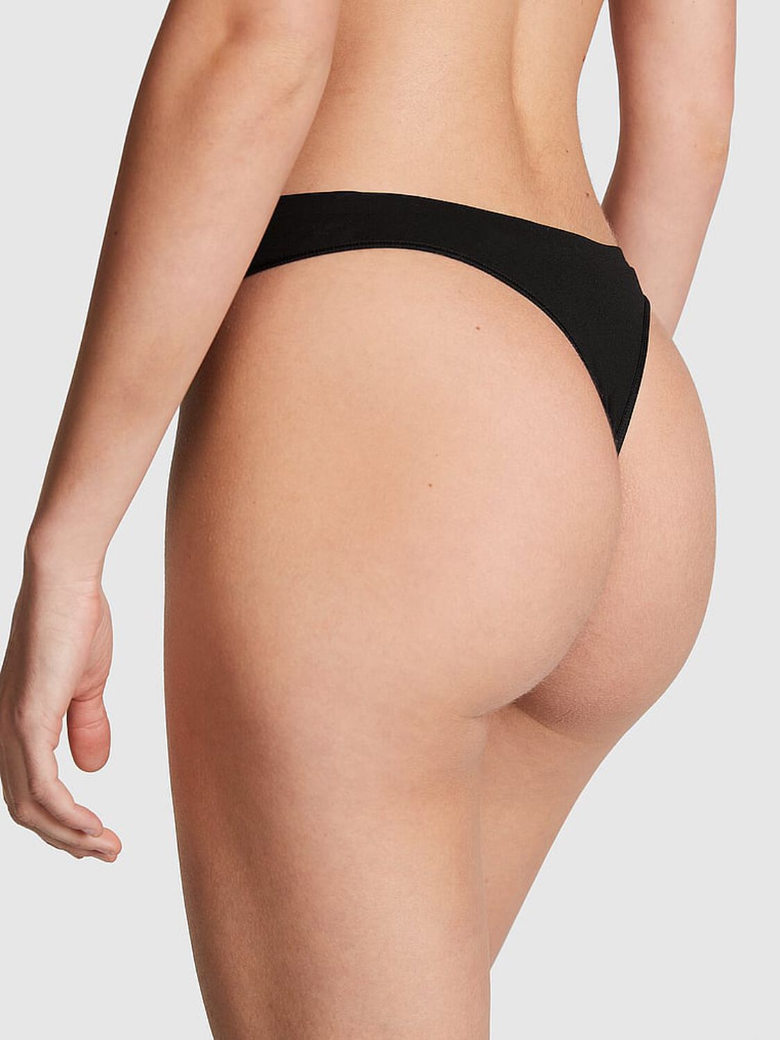 pink Pink Seamless High-Leg Thong Panty Pure Black 2 of 3 
