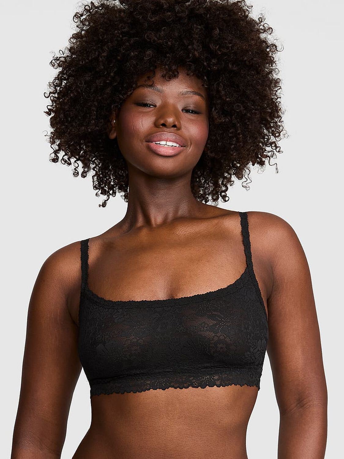 vs Pink Wink PINK Wink&trade; Unlined Scoop Bralette Black 1 of 2 