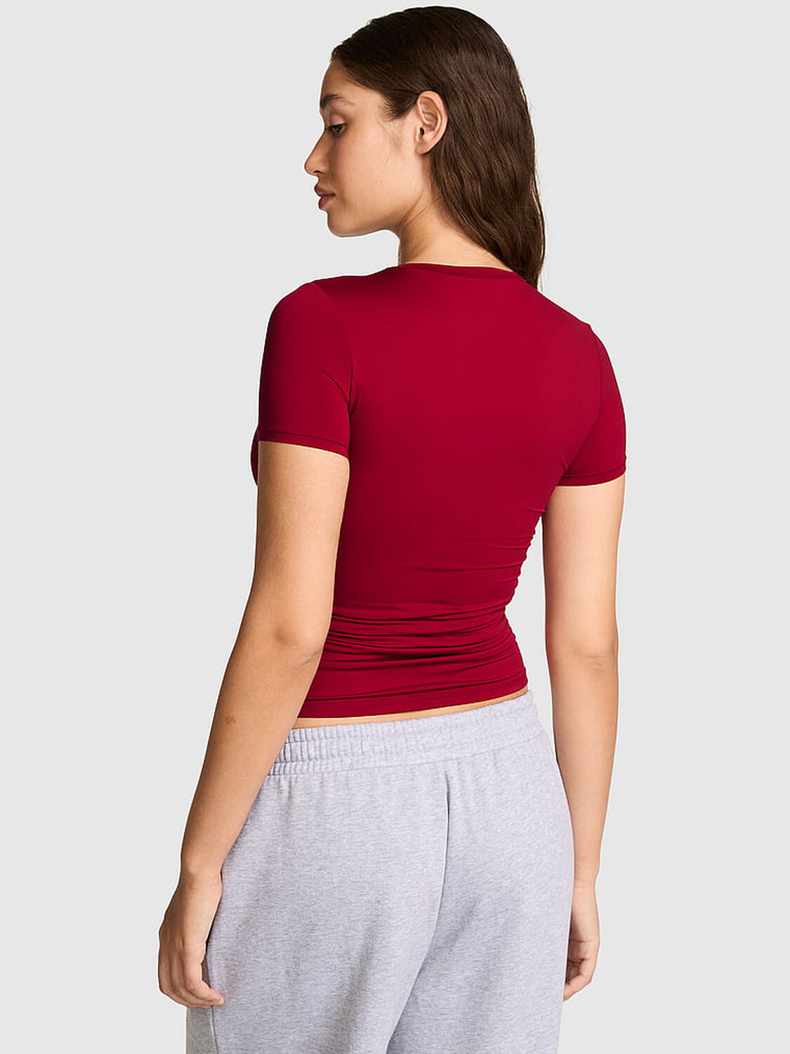 pink Pink PINK Base Stretch&trade; Short-Sleeve Tee Red Lacquer 2 of 3 
