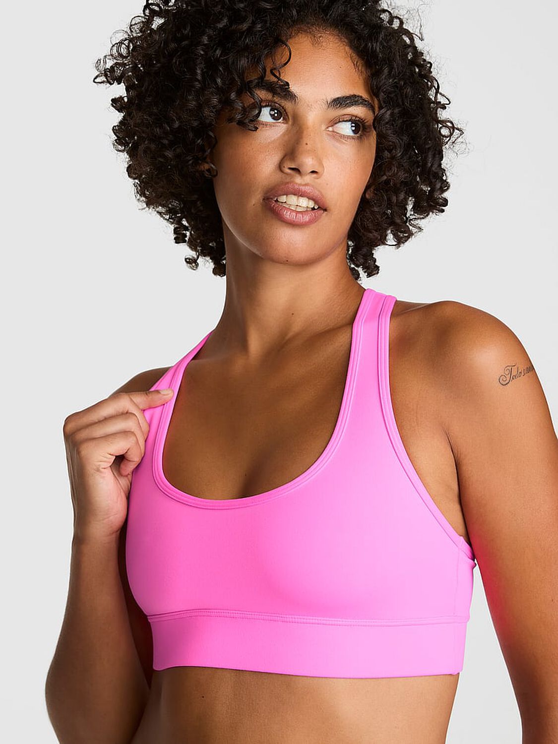 pink Pink PINK Relay&trade; Racerback Sports Bra 1 of 3 