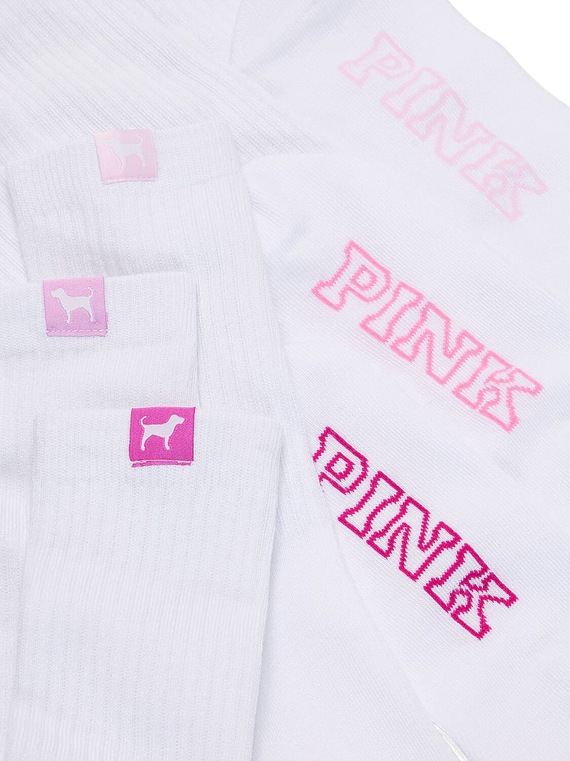 vs Pink 3-Pack Crew Socks White 2 of 2 