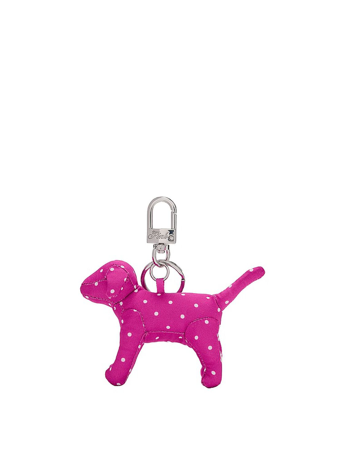 pink Pink Micro Dog Keychain Charm Pink Fire Polka Dot 1 of 2 