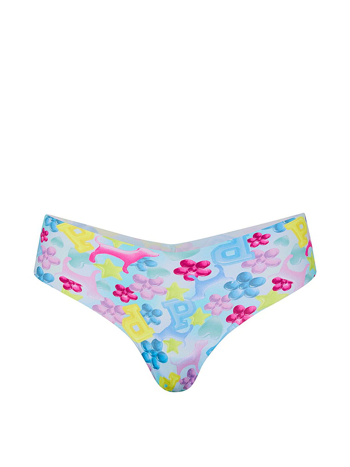 pink Pink No-Show Thong Panty Blue Jellies Print 3 of 3 