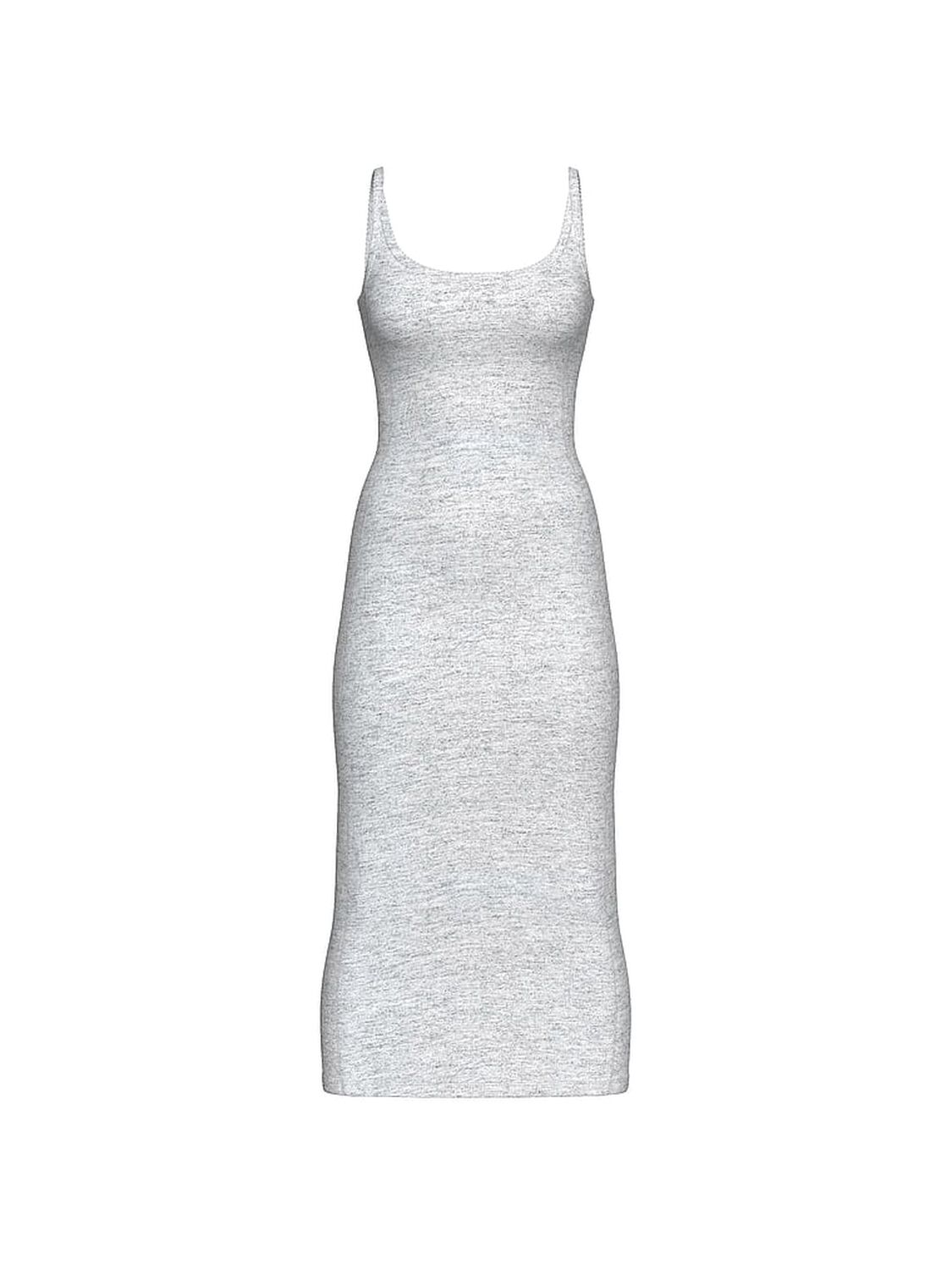 pink Pink All-Day Soft Rib High-Neck Midi Dress Medium Heather Grey 3 of 3 
