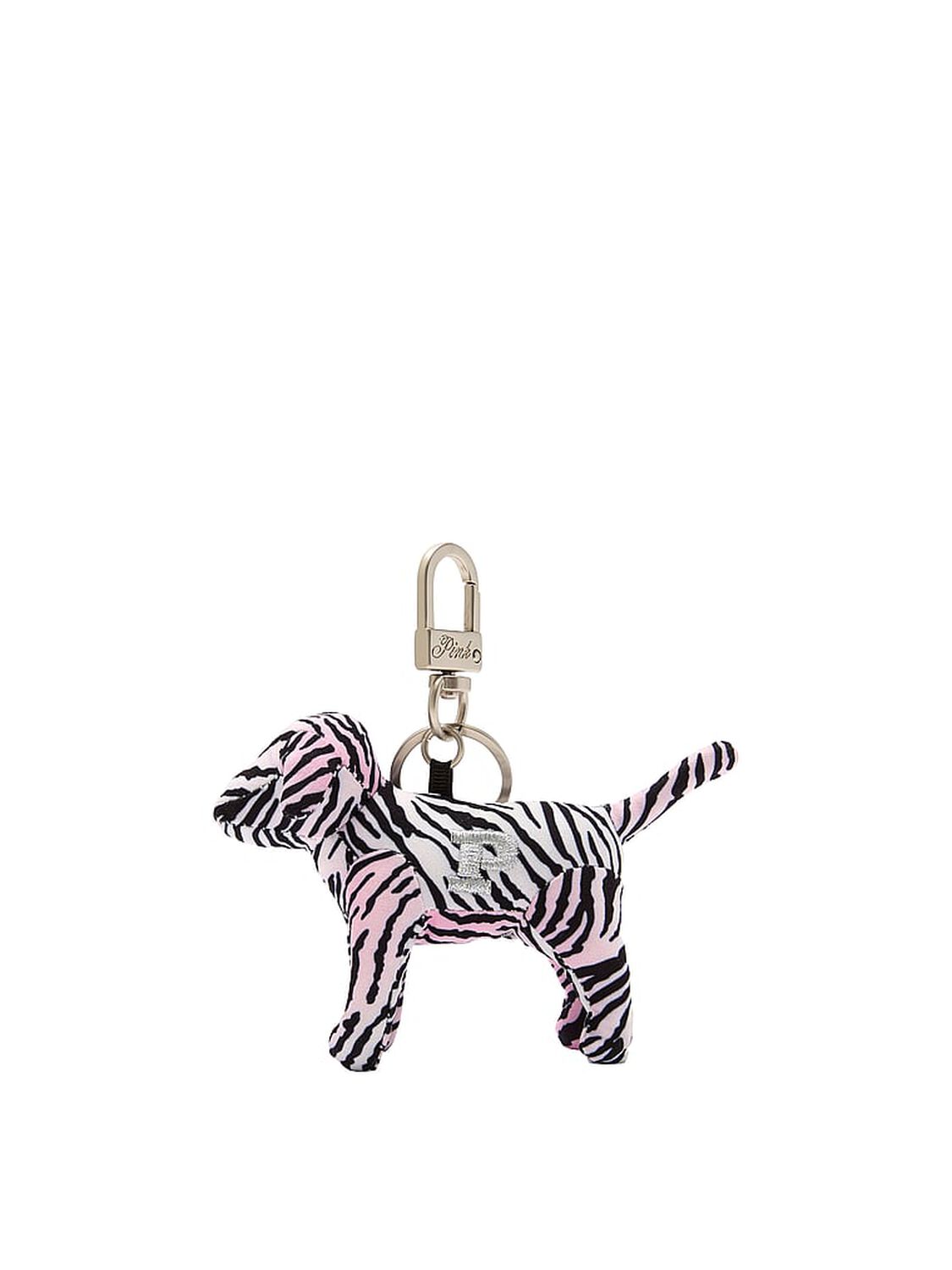 pink Pink PINK Micro Dog&trade; Keychain Charm Pink Zebra 1 of 2 