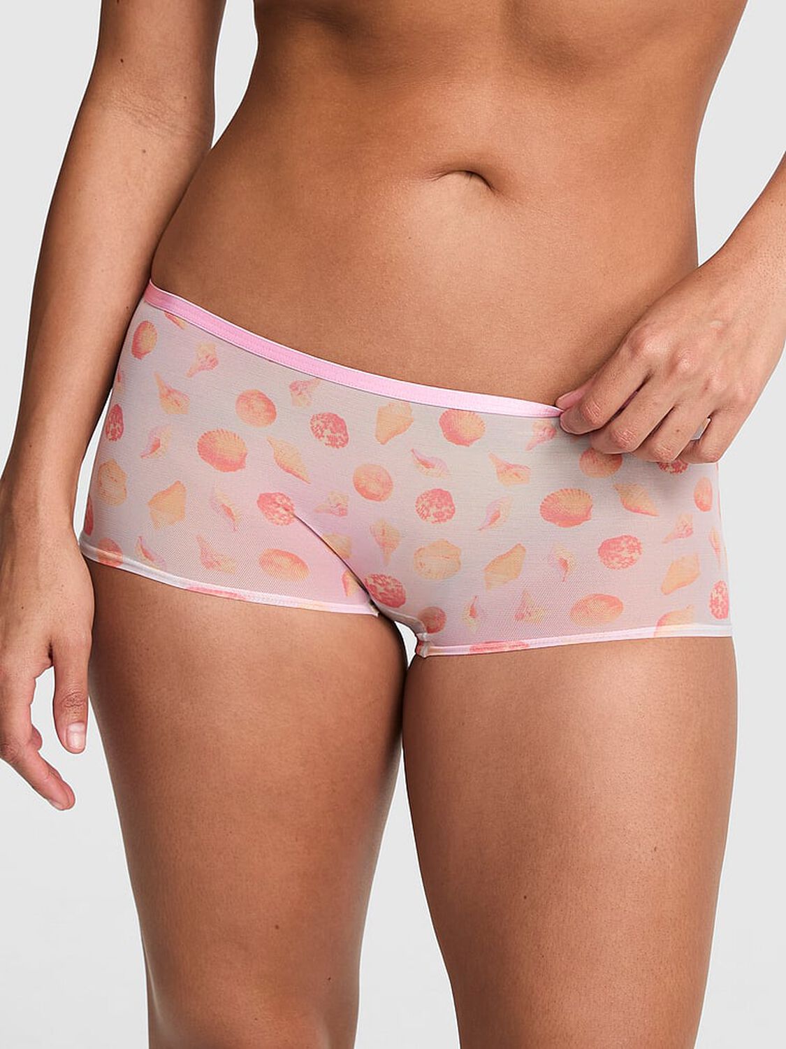 pink Pink Mesh Boyshort Panty 1 of 3 