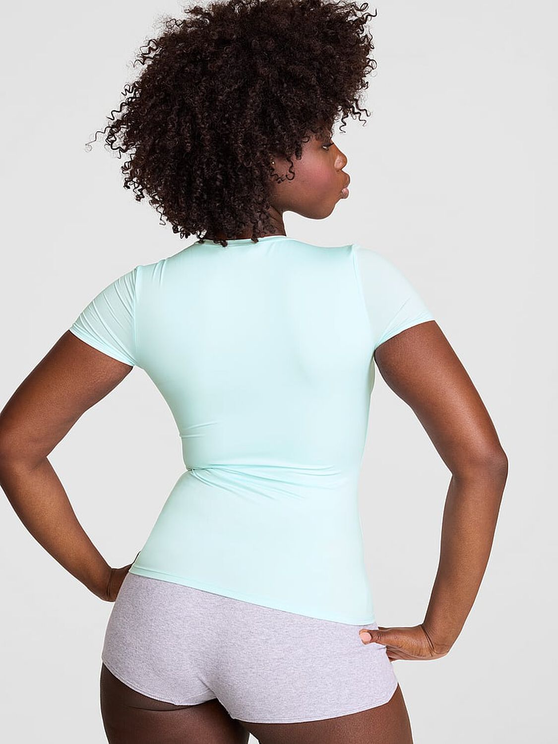 pink Pink PINK Base Stretch&trade; Short-Sleeve Tee Spray Blue 2 of 3 