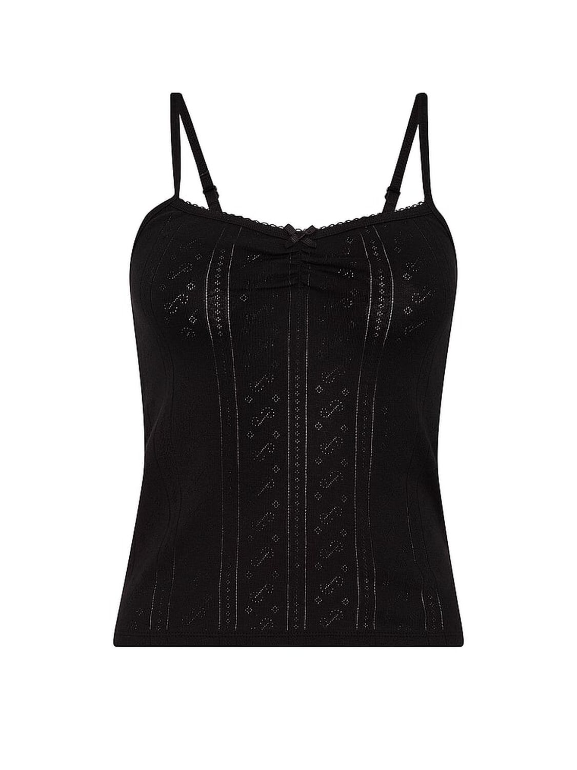 pink Pink Pointelle Sweetheart Cami Black 3 of 3 