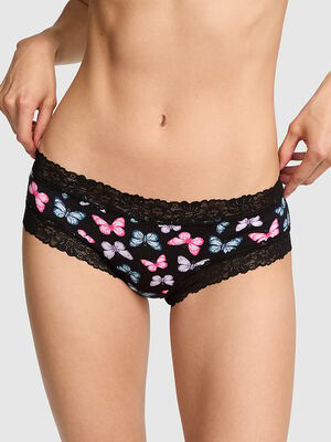 PINK Wink&trade; Lace-Trim Cotton Cheeky Panty