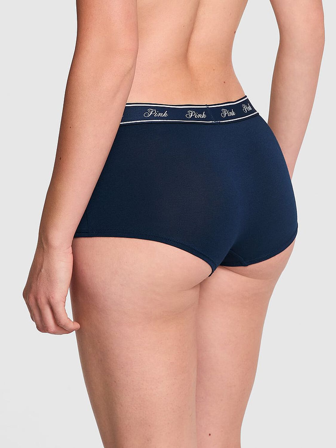 pink Pink Logo Cotton Boyshort Panty Noir Navy 2 of 4 