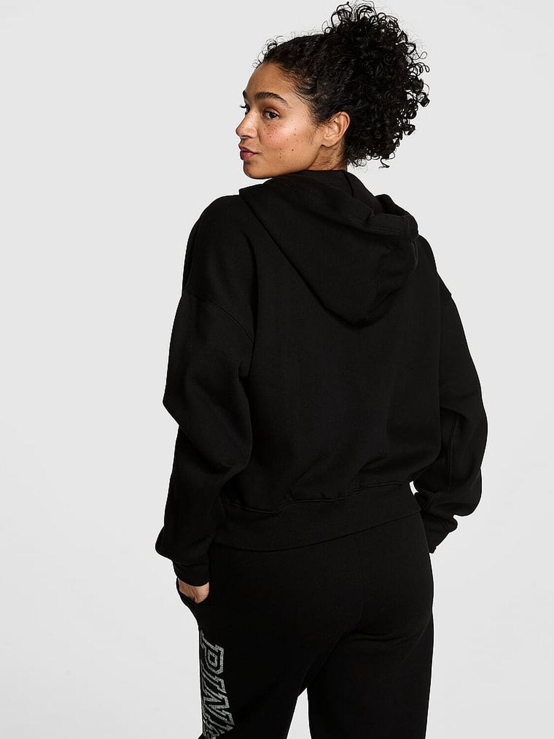 pink Pink Campus Fleece&trade; Full-Zip Hoodie Pure Black Spring 2 of 4 