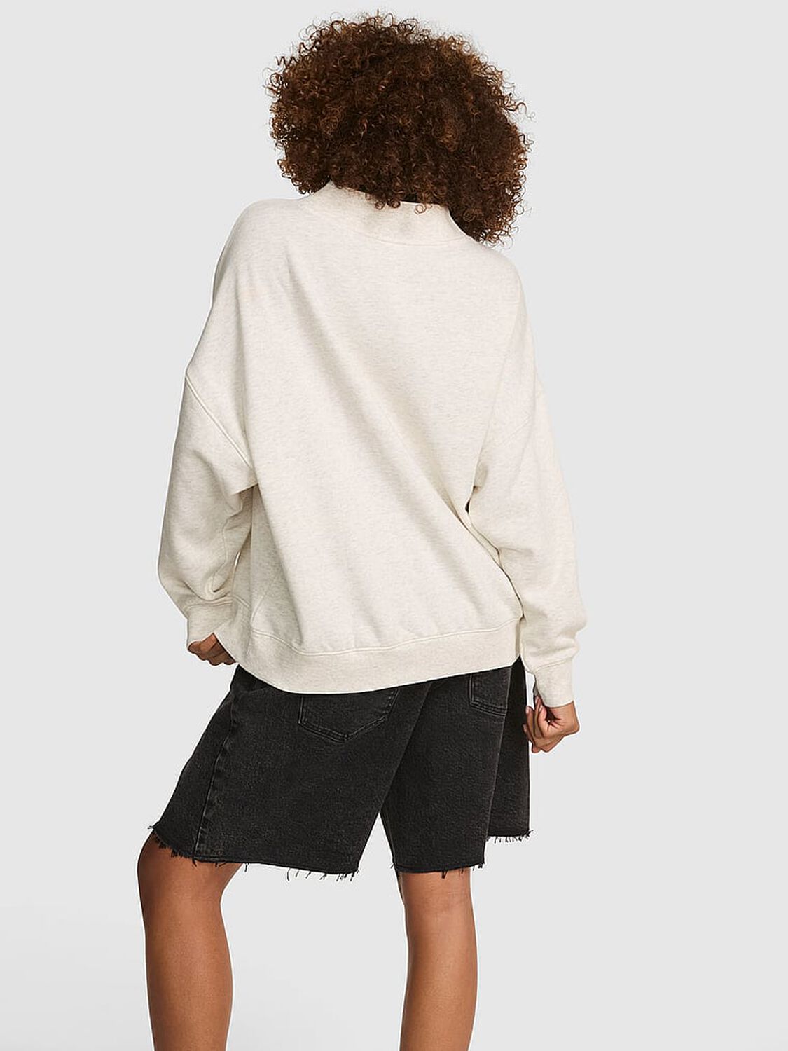 vs Pink Campus Fleece&trade; Oversized Mock-Neck Sweatshirt 2 of 3 