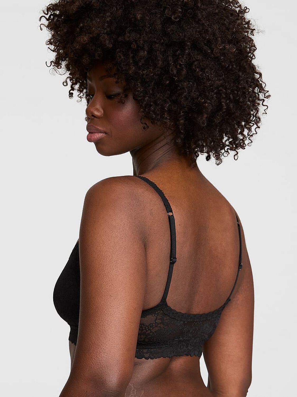 vs Pink Wink PINK Wink&trade; Unlined Scoop Bralette Black 2 of 2 