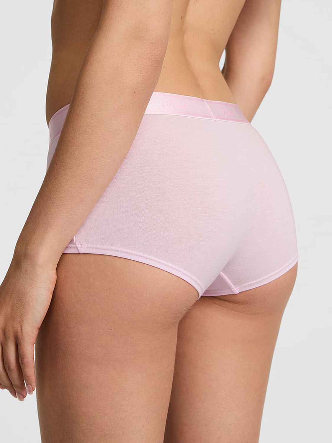 pink Pink Logo Cotton Shine Boyshort Panty Pink Tulip 2 of 3 