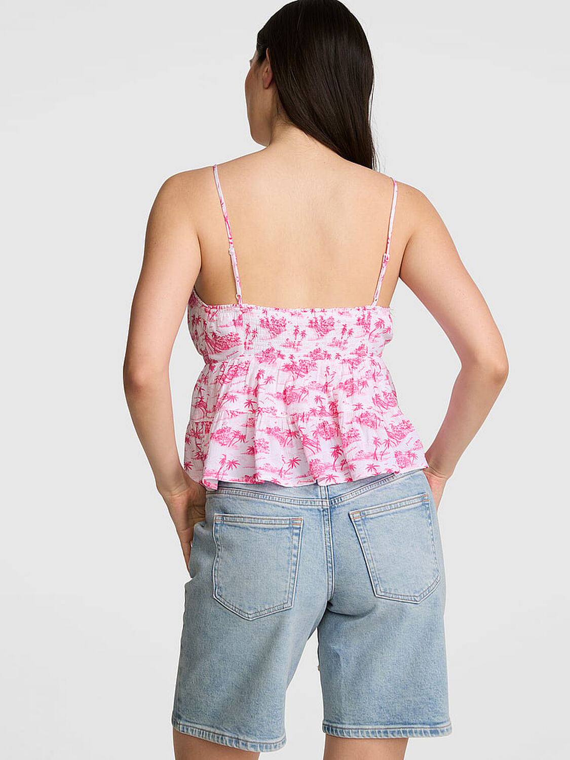 pink Pink Flirt Alert Tiered Cami Candy Pink Toile 2 of 3 