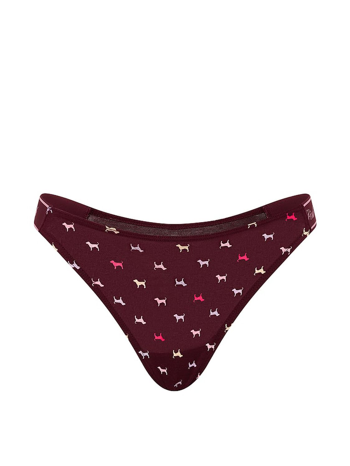 pink Pink Logo Cotton High-Leg Thong Panty Wild Rose Dog 3 of 3 