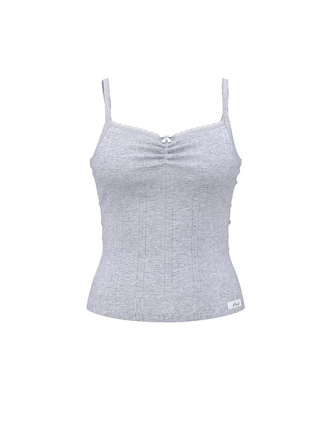pink Pink Pointelle Sweetheart Cami Medium Heather 3 of 3 