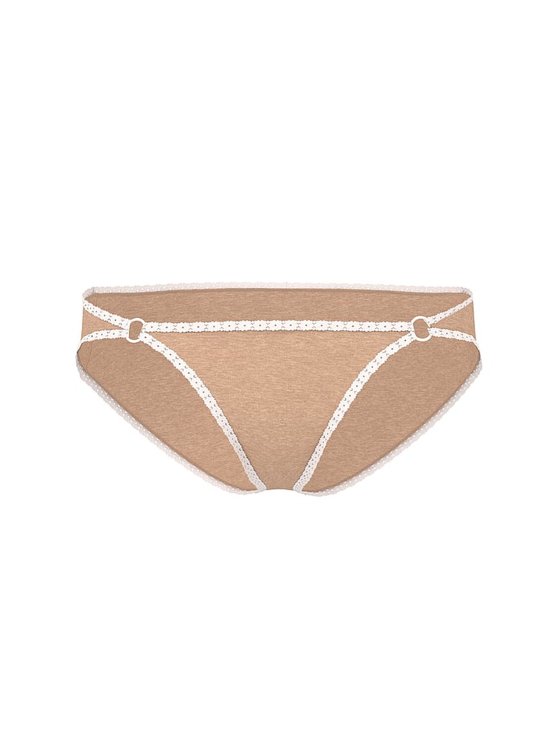 pink Pink Cotton Lace-Trim Low-Rise Cheeky Panty Praline 4 of 4 