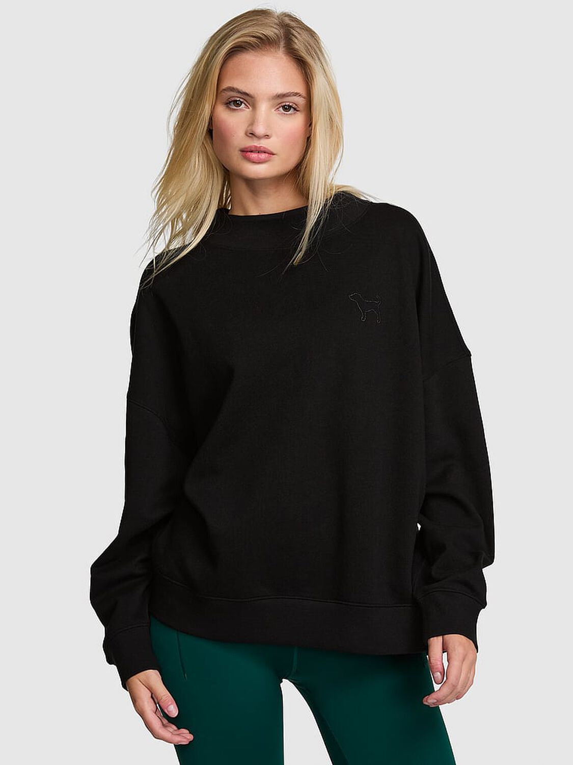 pink Pink Campus Fleece&trade; Oversized Mock-Neck Sweatshirt 1 of 3 