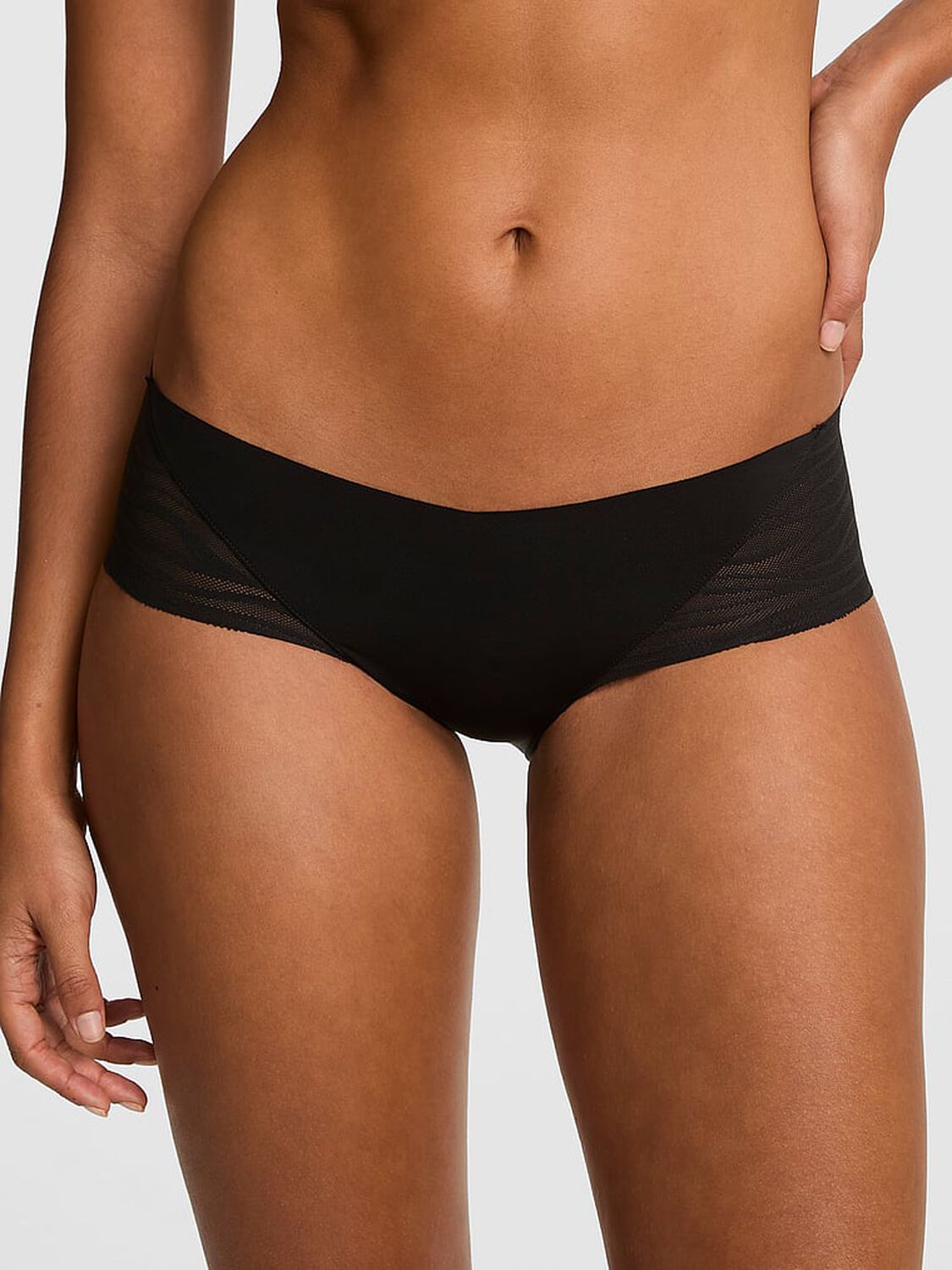 pink Pink No-Show Hiphugger Panty Black 1 of 2 
