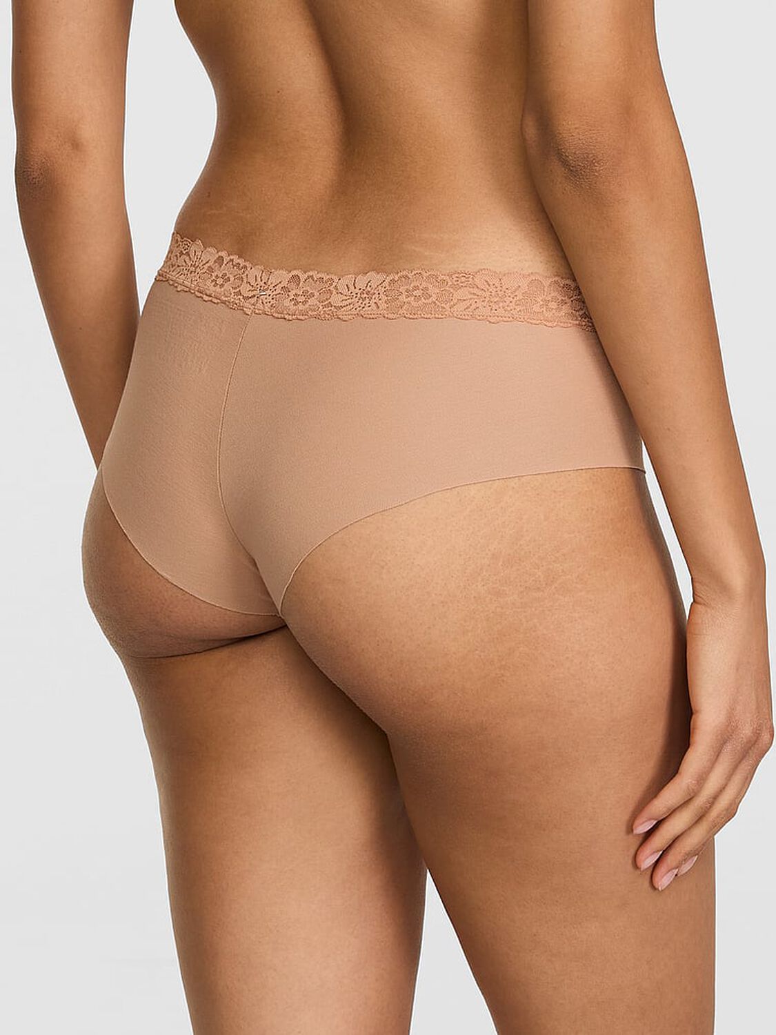 vs Pink No-Show Cotton Cheeky Panty Praline 2 of 3 