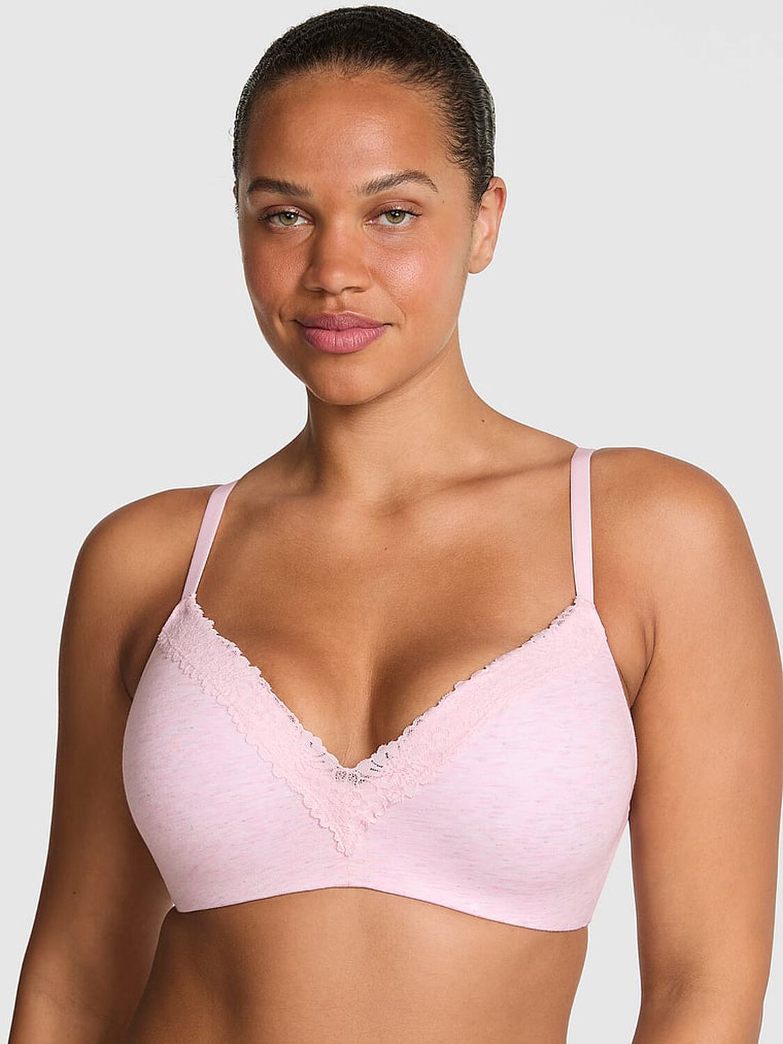 pink Pink Wear Everywhere Wear Everywhere Push-Up Wireless Bra Heather Pink Petal Silver 1 of 3 